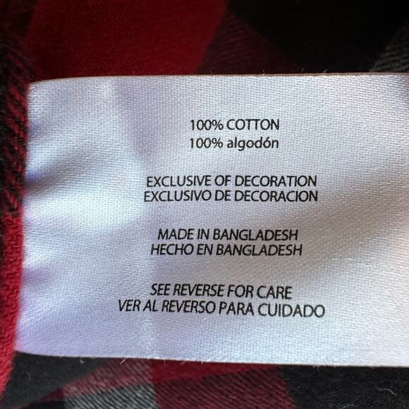 Eddie Bauer Red Plaid Button Up Flannel Shirt Women XL Western Cabincore Outdoor - Picture 10 of 12